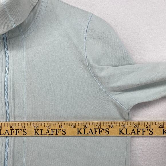 EILEEN FISHER Jacket M Heavy Brushed Jersey Organic Cotton Full Zip Light Blue - Picture 11 of 13